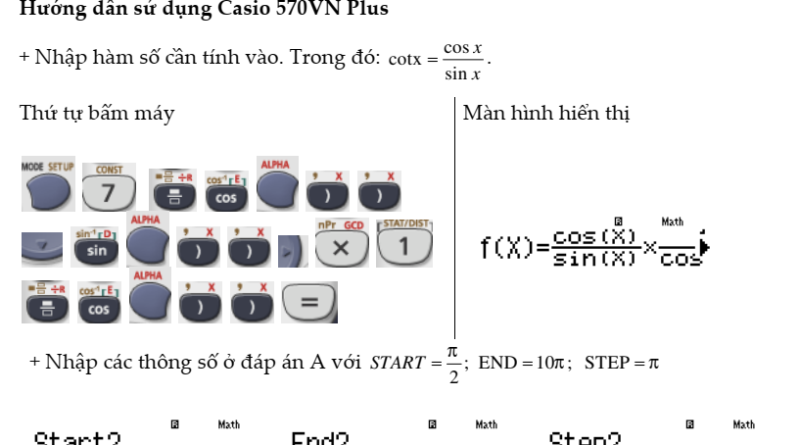Bước nào cần làm sau khi nhập biểu thức hàm số vào máy tính Casio fx-570vn?