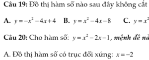70 CÂU TRẮC NGHIỆM HÀM SỐ BẬC HAI (Đáp án cuối tài liệu)