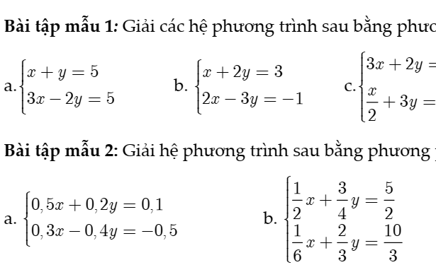 BÀI TẬP TOÁN 9- MỚI – ĐẦY ĐỦ - GIẢI CHI TIẾT- Chủ đề 2: GIẢI HỆ HAI PHƯƠNG TRÌNH BẬC NHẤT HAI ẨN