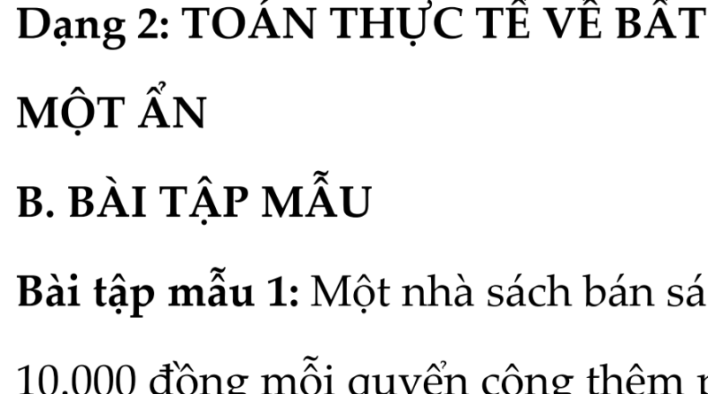 Toán 9- Mới- Kết Nối Tri Thức-Chủ Đề 6: Bất Phương Trình Bậc Nhất Một Ẩn- Toán Thực Tế