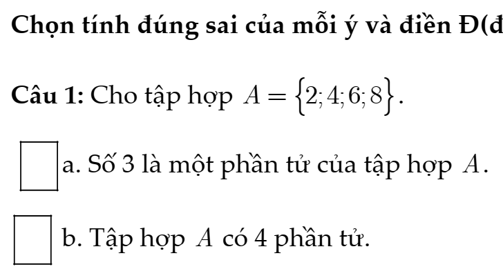 Bộ Trắc Nghiệm Đúng- Sai Toán 6 – Từng Bài - Đầy Đủ- Bài 2: Cách Ghi Số Tự Nhiên