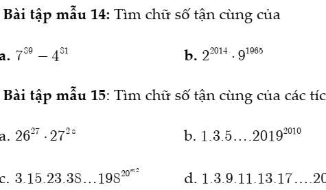 BỒI DƯỠNG HỌC SINH GIỎI TOÁN 8- MỚI - Chuyên đề 14: TÌM CHỮ SỐ TẬN CÙNG