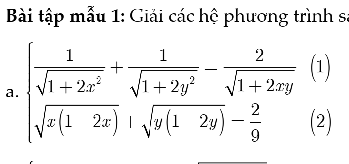 BỒI DƯỠNG HỌC SINH GIỎI TOÁN 9- MỚI- Chuyên đề 6: MỘT SỐ PHƯƠNG PHÁP GIẢI HỆ PHƯƠNG TRÌNH- tiếp theo
