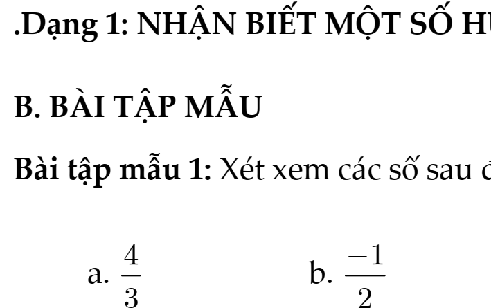 BÀI TẬP LUYỆN TẬP TOÁN 7 – THEO TỪNG BÀI- MỚI- Chương I: SỐ HỮU TỈ-phần 1