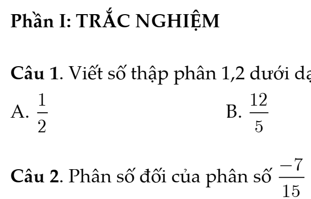 Đề Cương Ôn Tập Cuối Học Kì 2 – Toán 6- Ba Đình Hà Nội