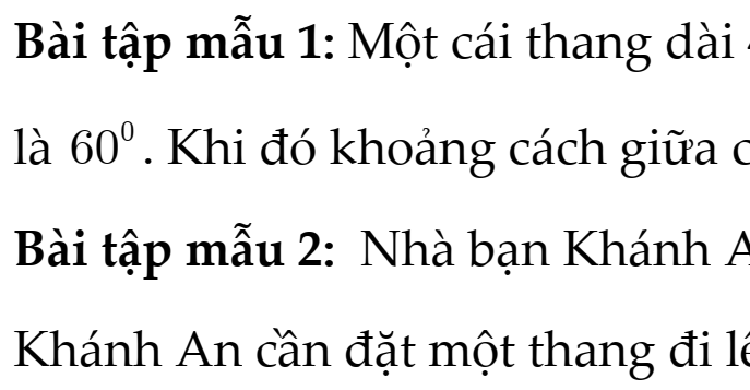 TOÁN 9- KNTT (BỘ THỐNG NHẤT)- Chủ đề 12: MỘT SỐ HỆ THỨC GIỮA CẠNH, GÓC TRONG TAM GIÁC VUÔNG VÀ ỨNG DỤNG- Dạng 2: TOÁN THỰC TẾ