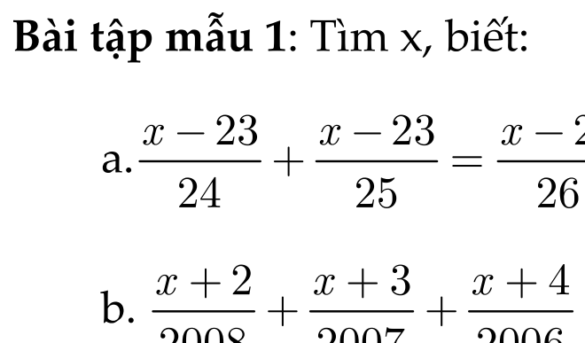 Bồi Dưỡng Học Sinh Giỏi Toán 7- Mới Nhất- Chuyên đề 2: Tìm X- Dạng 2: ĐƯA VỀ PHƯƠNG TRÌNH DẠNG TỔNG CÓ QUY LUẬT