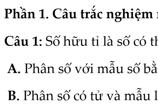 TOÁN 7- KNTT(BỘ THỐNG NHẤT)- TRẮC NGHIỆM NHIỀU LỰA CHỌN - ĐÚNG SAI - TRẢ LỜI NGẮN- CHƯƠNG 1 - BÀI 2: CÁC PHÉP TÍNH VỀ SỐ HỮU TỈ