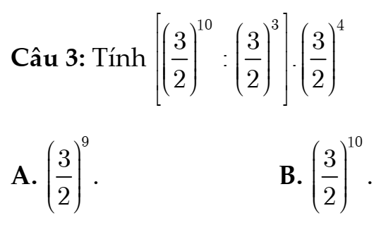 TOÁN 7- KNTT(BỘ THỐNG NHẤT)- TRẮC NGHIỆM NHIỀU LỰA CHỌN - ĐÚNG SAI - TRẢ LỜI NGẮN- CHƯƠNG 1 - BÀI 3: LŨY THỪA CỦA MỘT SỐ HỮU TỈ