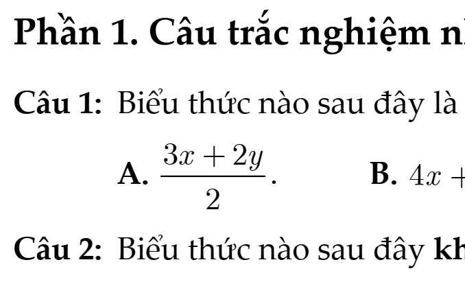 TOÁN 8- BỘ TRẮC NGHIỆM TỪNG BÀI(BỘ THỐNG NHẤT)-NHIỀU LỰA CHỌN- ĐÚNG SAI- TRẢ LỜI NGẮN-CHƯƠNG 1: ĐA THỨC – BÀI 2: ĐA THỨC