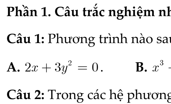 TOÁN 9- KNTT(BỘ THỐNG NHẤT)- BỘ TRẮC NGHIỆM CTM- THEO BÀI- CHƯƠNG 1 - BÀI 1: PHƯƠNG TRÌNH BẬC NHẤT HAI ẨN VÀ HỆ HAI PHƯƠNG TRÌNH BẬC NHẤT HAI ẨN
