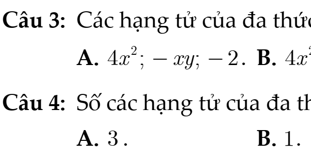TOÁN 8- KNTT(BỘ THỐNG NHẤT)- BỘ TRẮC NGHIỆM CTM- THEO BÀI- CHƯƠNG 1: ĐA THỨC - BÀI 2: ĐA THỨC