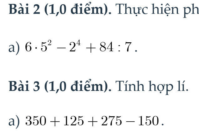 Đề Kiểm Tra Giữa Kỳ 1- Toán 6- Cấu Trúc Tự Luận 100%- Có Ma Trận Và Bảng Đặc Tả- Bộ Thống Nhất- Đề Số 5